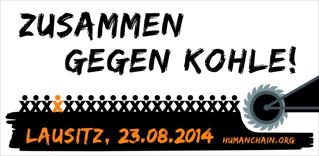 Busse aus Berlin zur Menschenkette gegen Kohleabbau am 23. August 2014 in die Lausitz
